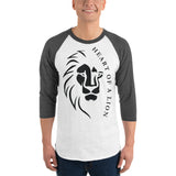 Fierce and Fearless - Heart of a Lion Raglan - White Heather Charcoal - T-shirts