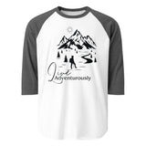 Mountain Explorer - Live Adventurously ¾ Raglan Sleeve Shirt - - T.shirts