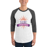 Embrace the Glow - SHINE ONWARD Raglan Tee - White Heather Charcoal - T-shirts