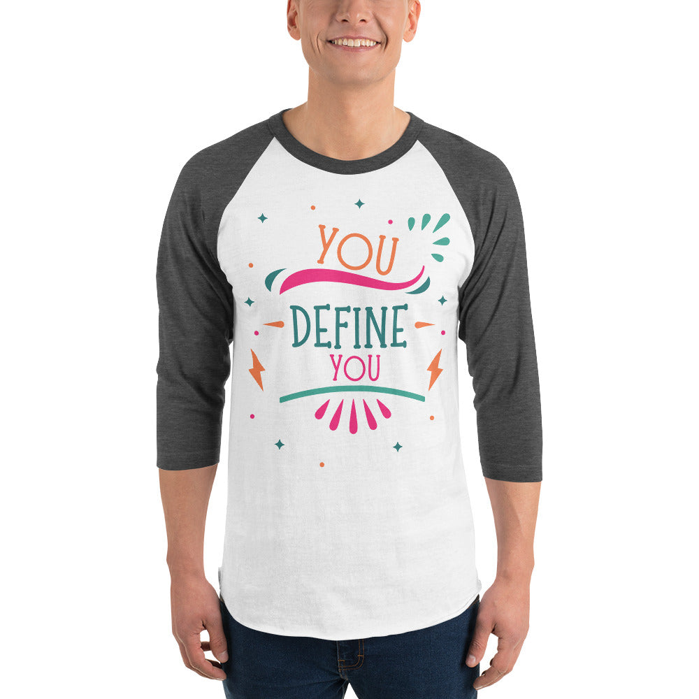 Own Your Identity - YOU DEFINE YOU Raglan Tee - White Heather Charcoal - T.shirts