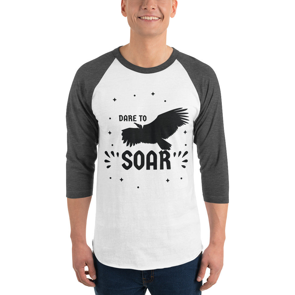 Dynamic "DARE TO SOAR" Motivational Shirt - White Heather Charcoal - T-shirts