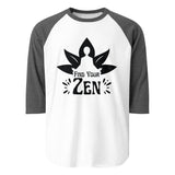 Zen Awakening - Meditative Lotus Raglan - - T.shirts