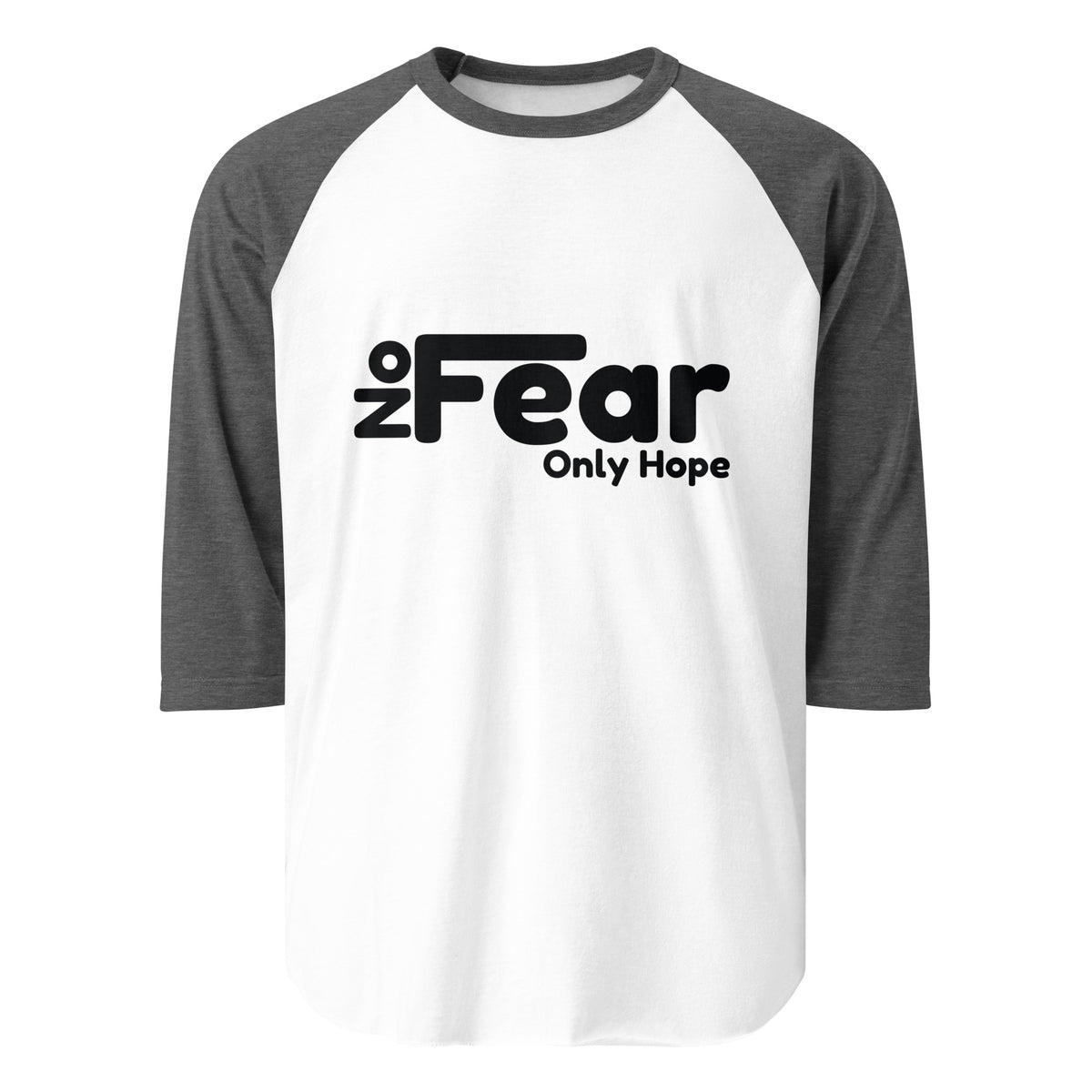 No Fear, Only Hope - Courageous Raglan Tee - White Heather Charcoal - T.shirts