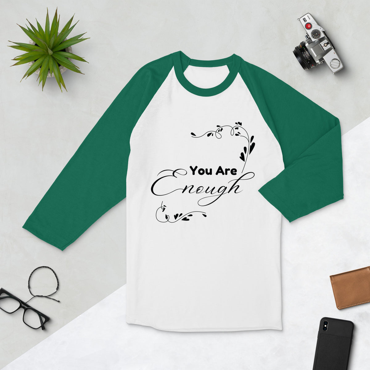 You Are Enough Inspirational Tee - White Kelly - T.shirts