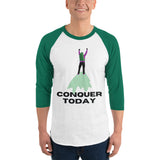 Conquer Today - Motivational Hiker T-Shirt - White Kelly - T-shirts