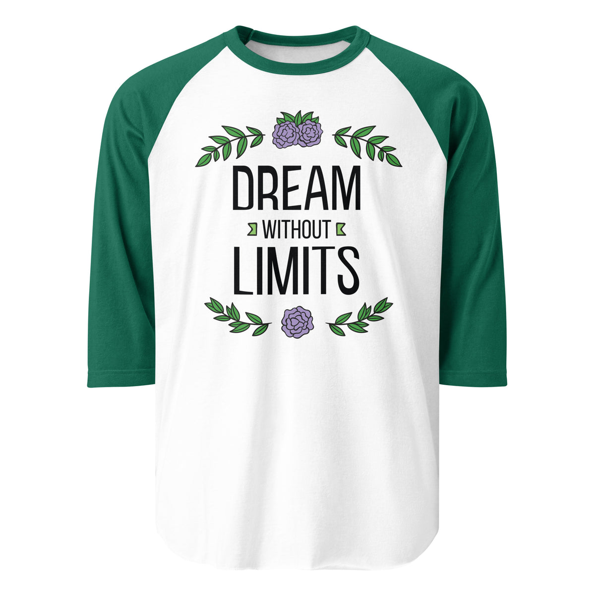 Dream Without Limits - Inspirational Floral Tee - - T-shirts