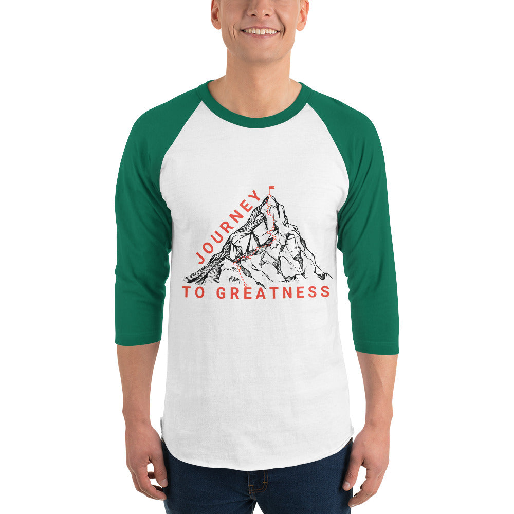 Redefine Your Path - Journey to Greatness Raglan Shirt - White Kelly - T.shirts