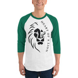 Fierce and Fearless - Heart of a Lion Raglan - White Kelly - T-shirts