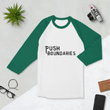 Break Limits - Push Boundaries Motivational Raglan - White Kelly - T-shirts