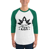 Zen Awakening - Meditative Lotus Raglan - White Kelly - T.shirts