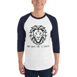 Heart of a Lion - Bold Statement T-Shirt - White Navy - T.shirts