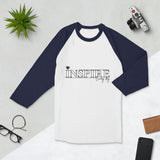 Empower with Style - Inspire Every Day Raglan - White Navy - T-shirts