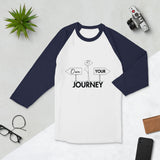 Personal Empowerment - Own Your Journey ¾ Sleeve Tee - White Navy - T.shirts