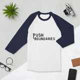 Break Limits - Push Boundaries Motivational Raglan - White Navy - T-shirts