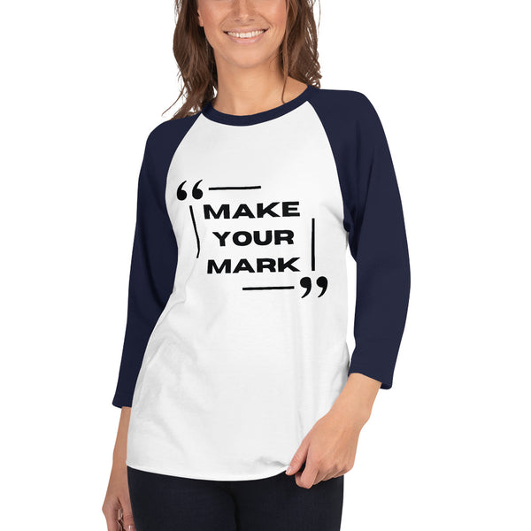 Leave Your Legacy - Make Your Mark Raglan - White Navy - T.shirts