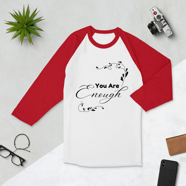 You Are Enough Inspirational Tee - White Red - T.shirts