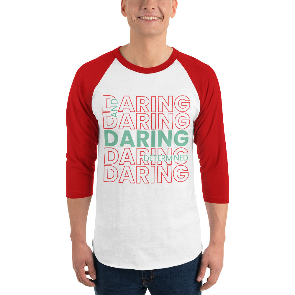 Daring and Determined Motivational Tee - White Red - T-shirts