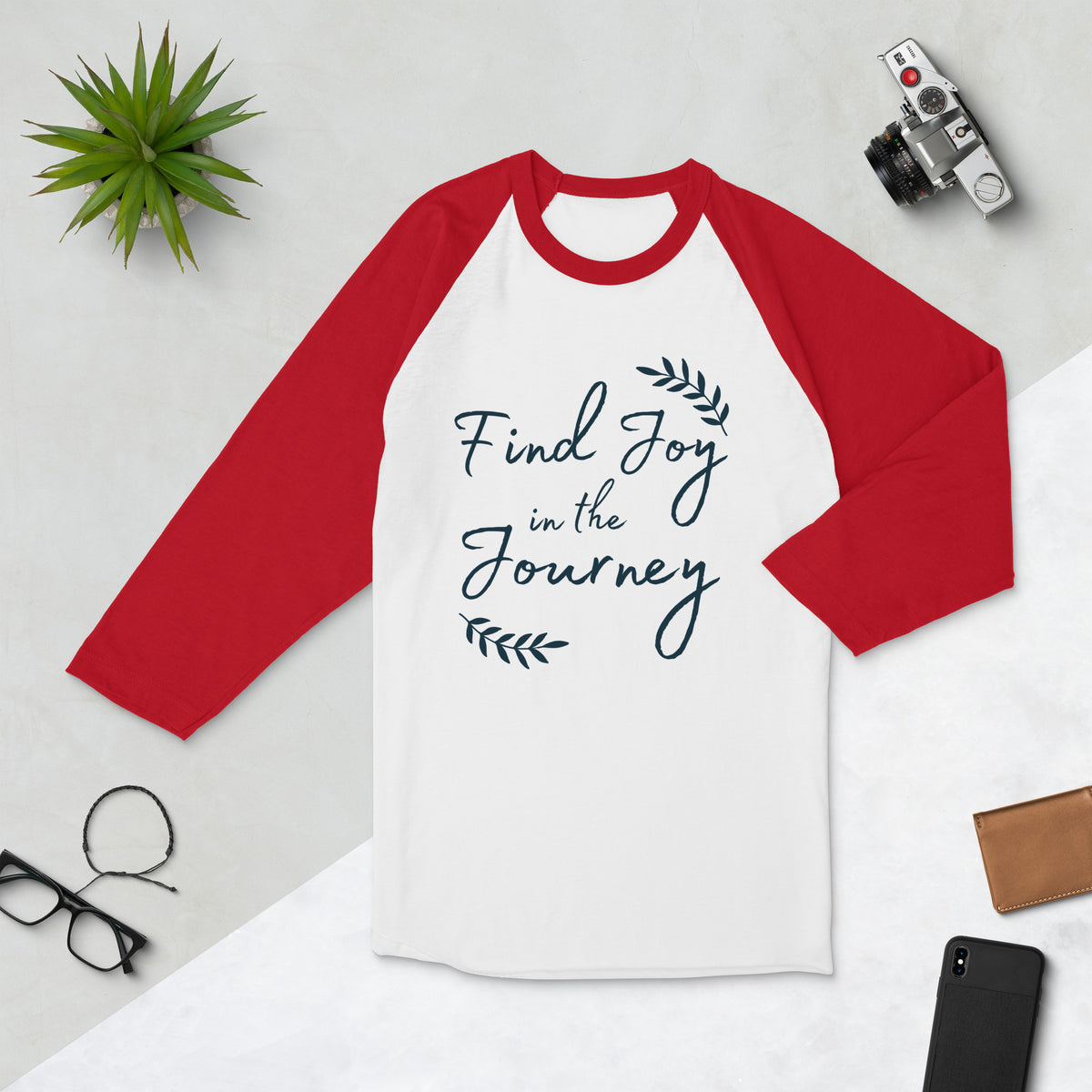 Find Joy in the Journey - Inspirational T-Shirt - White Red - T-shirts