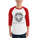 Heart of a Lion - Bold Statement T-Shirt - White Red - T.shirts