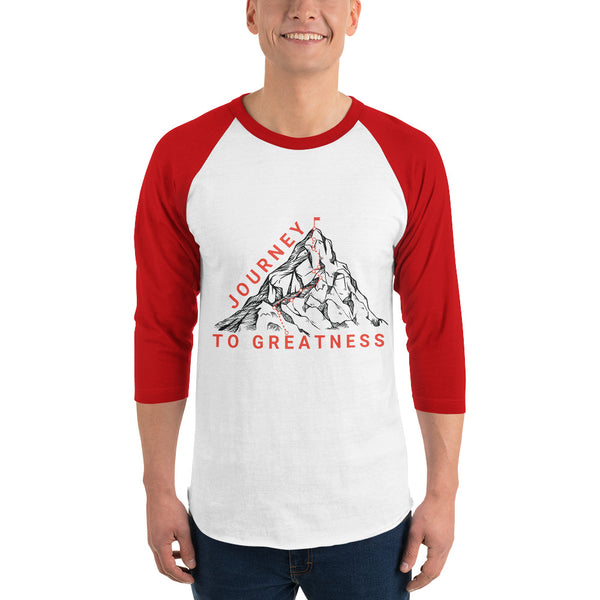 Redefine Your Path - Journey to Greatness Raglan Shirt - White Red - T.shirts