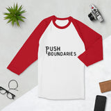 Break Limits - Push Boundaries Motivational Raglan - White Red - T-shirts