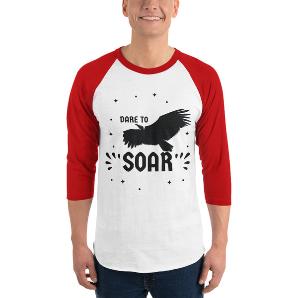 Dynamic "DARE TO SOAR" Motivational Shirt - White Red - T-shirts