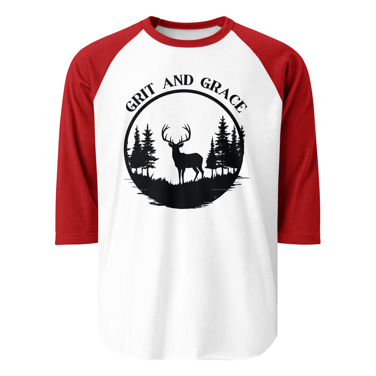 Grit and Grace - Majestic Stag Raglan Shirt - - T.shirts