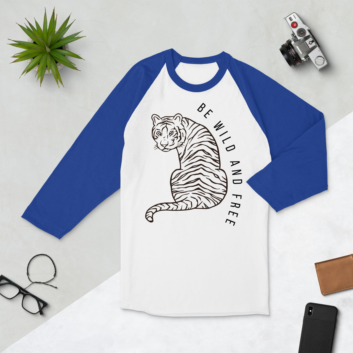 Empower Your Spirit - Tiger Freedom Tee - White Royal - T-shirts