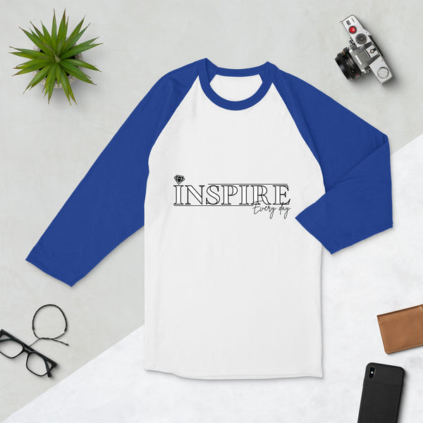 Empower with Style - Inspire Every Day Raglan - White Royal - T-shirts