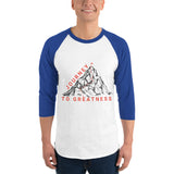 Redefine Your Path - Journey to Greatness Raglan Shirt - White Royal - T.shirts