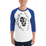 Fierce and Fearless - Heart of a Lion Raglan - White Royal - T-shirts