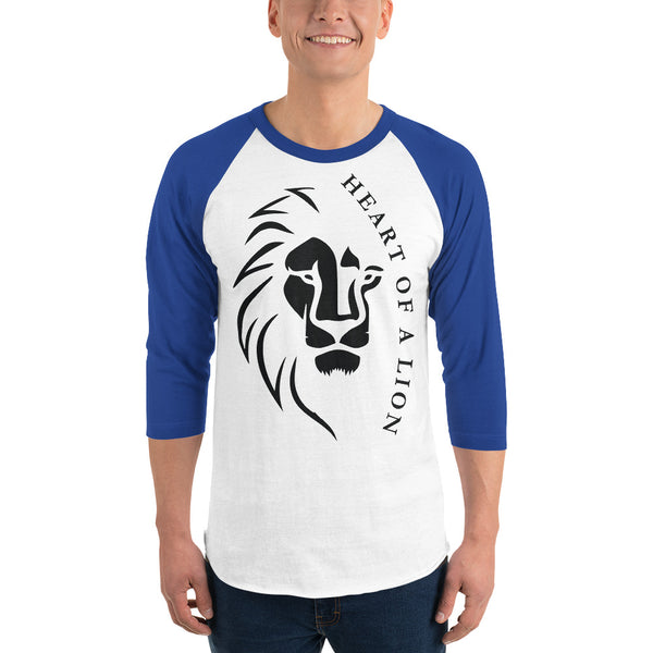 Fierce and Fearless - Heart of a Lion Raglan - White Royal - T-shirts