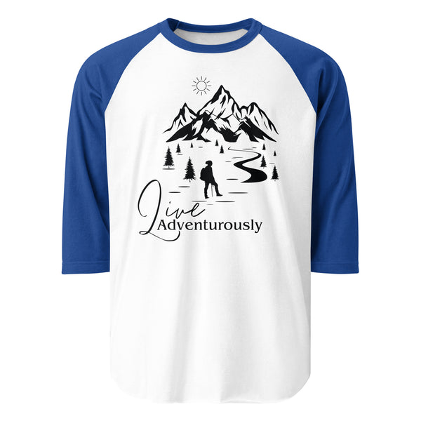 Mountain Explorer - Live Adventurously ¾ Raglan Sleeve Shirt - - T.shirts