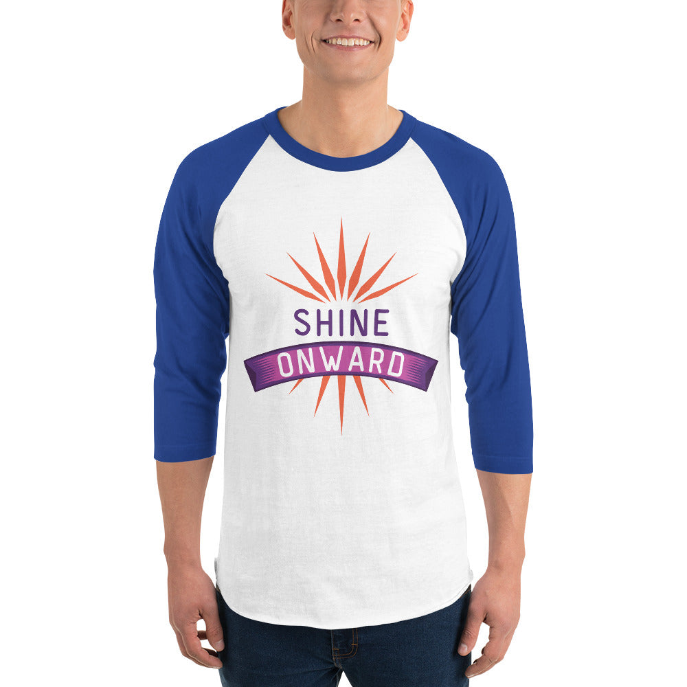 Embrace the Glow - SHINE ONWARD Raglan Tee - White Royal - T-shirts