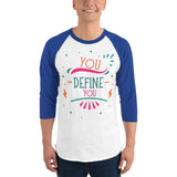 Own Your Identity - YOU DEFINE YOU Raglan Tee - White Royal - T.shirts