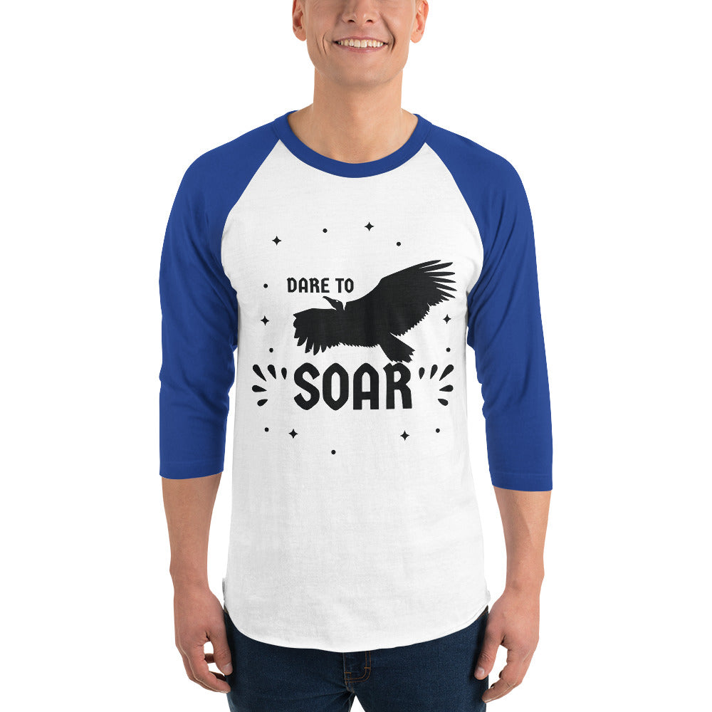 Dynamic "DARE TO SOAR" Motivational Shirt - White Royal - T-shirts