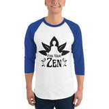 Zen Awakening - Meditative Lotus Raglan - White Royal - T.shirts