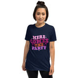 Party On - Express Your Festive Spirit with Our Dynamic Tee - - T-shirts