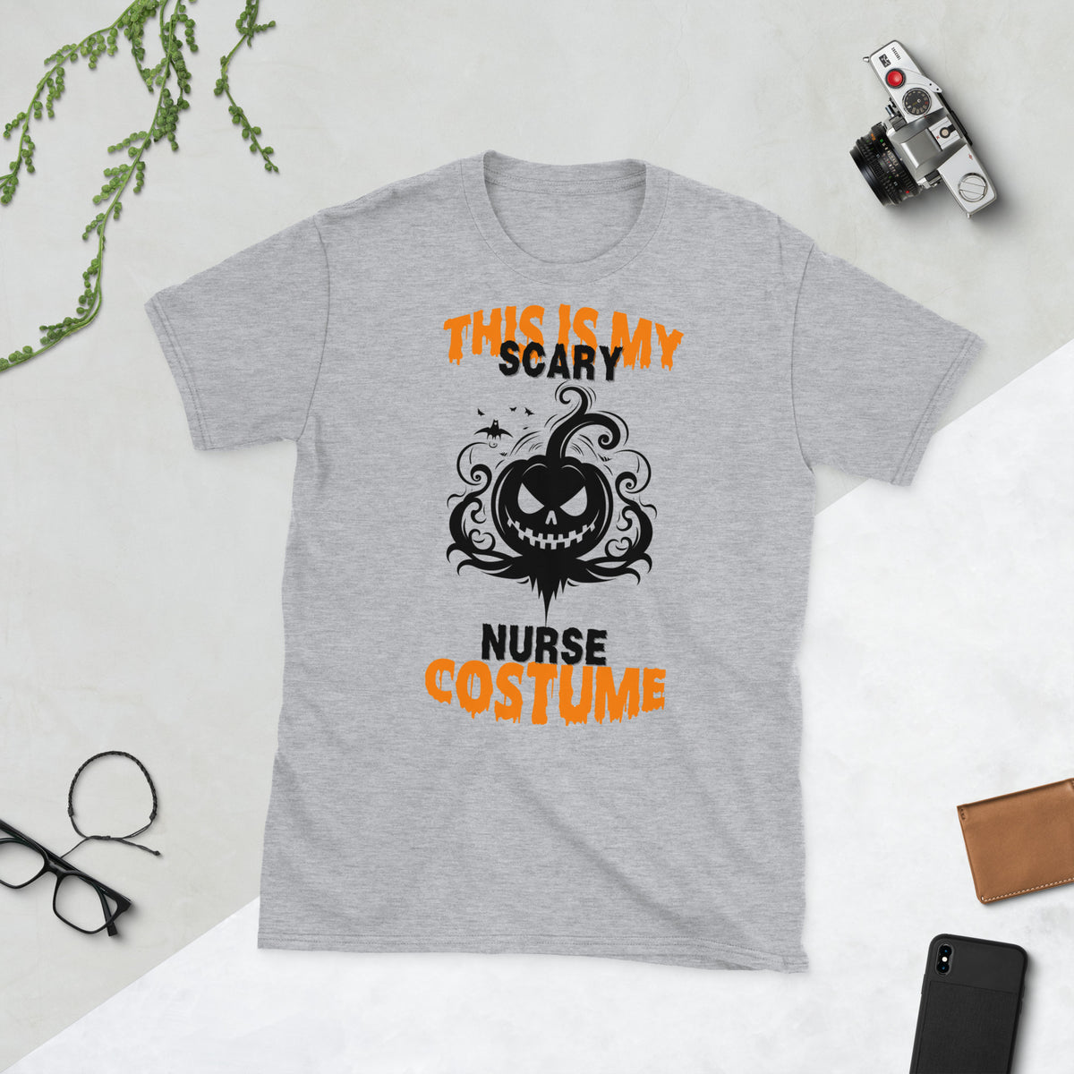 Pumpkin Grin Nurse Shirt - Halloween Fun - - Print Material