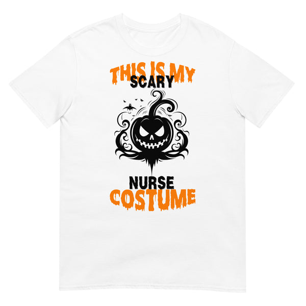 Pumpkin Grin Nurse Shirt - Halloween Fun - White - Print Material