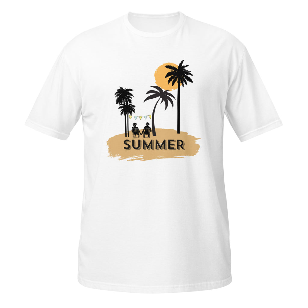 Sunset Bliss - Relive Summer Romance with Our Beach-Inspired Tee - White - T-shirts