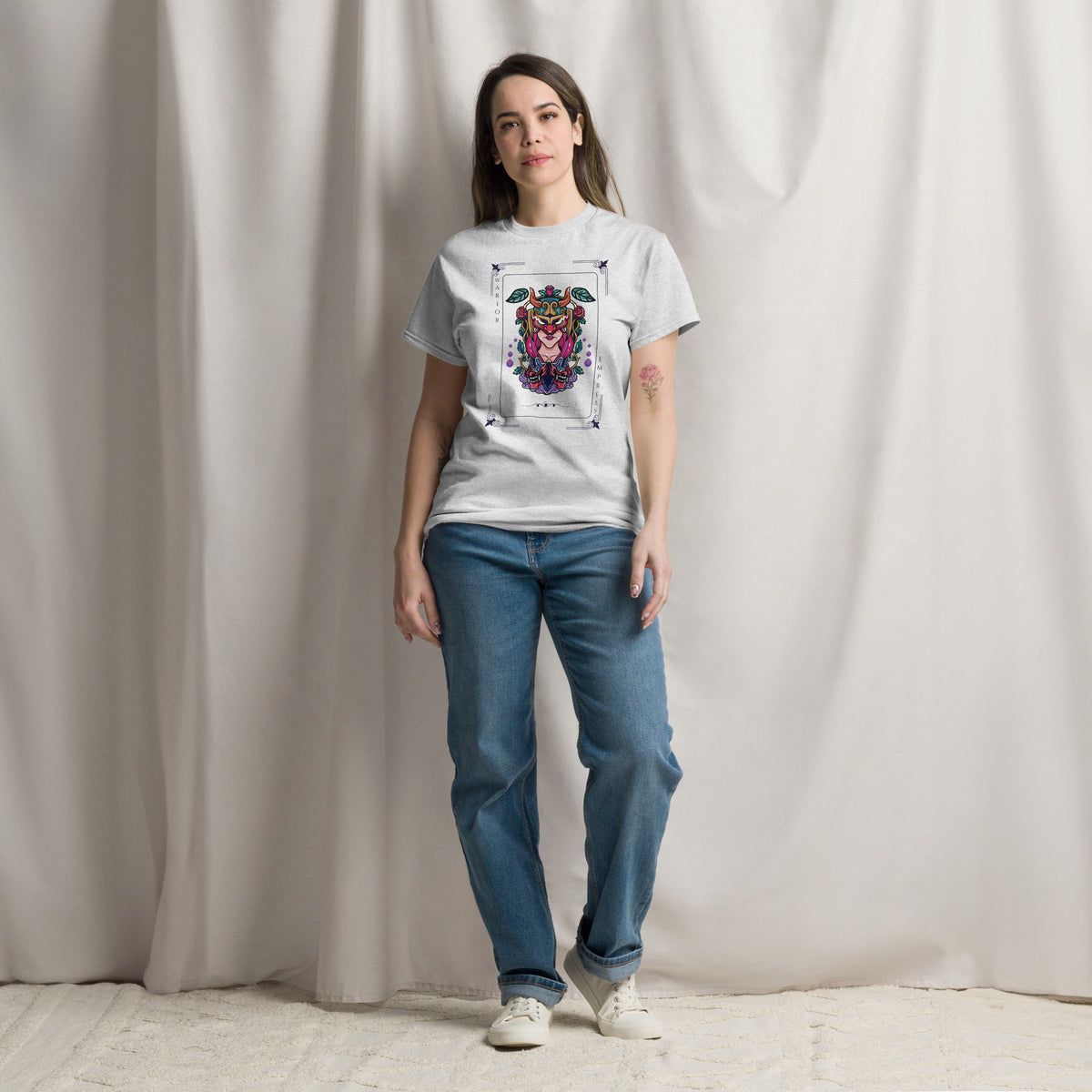 Warrior Empress Classic Tee – Bold Artistry & Emotional Resonance - Ash - T-shirts