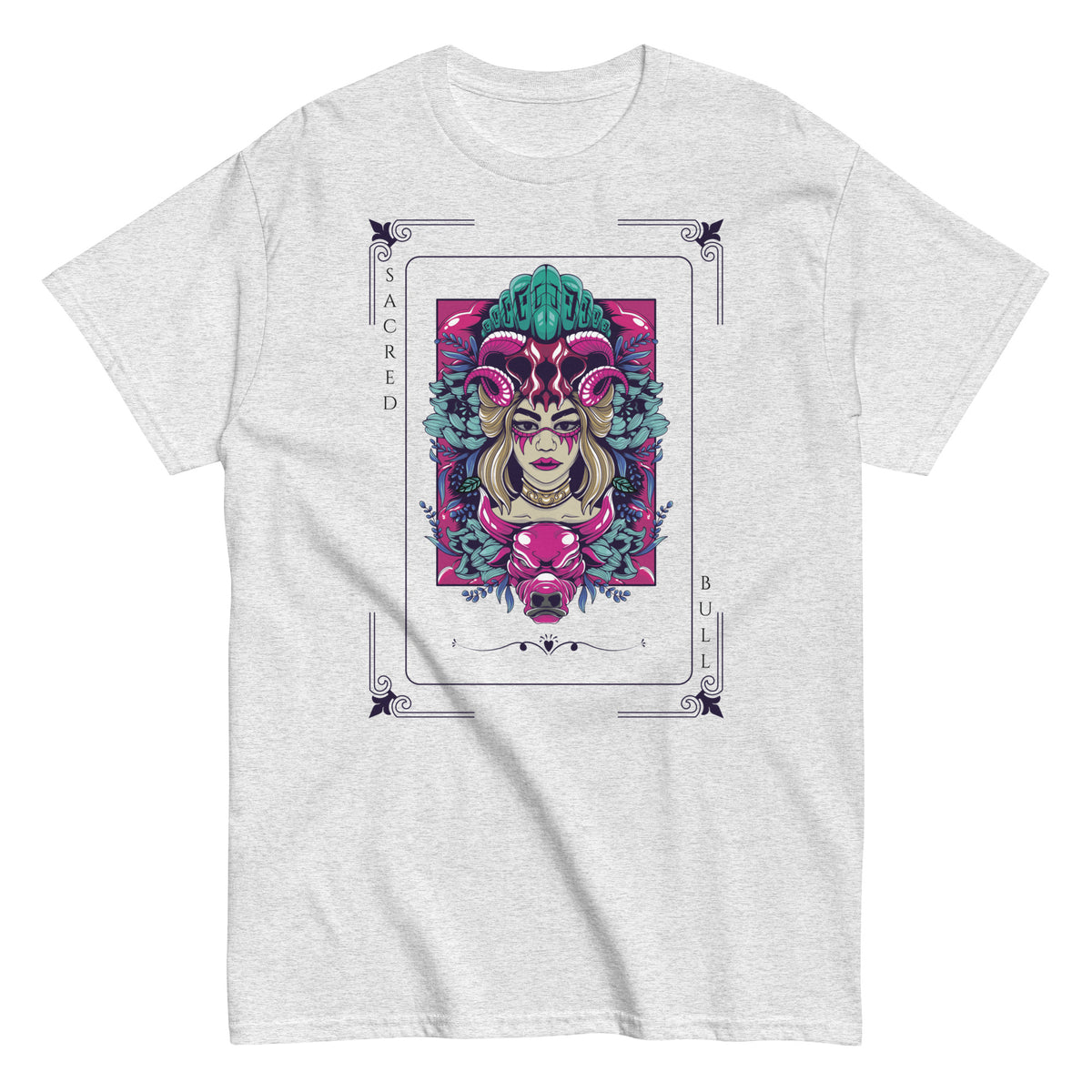 Sacred Bull Unisex Classic Tee - Mystical and Vibrant Design - - T-shirts