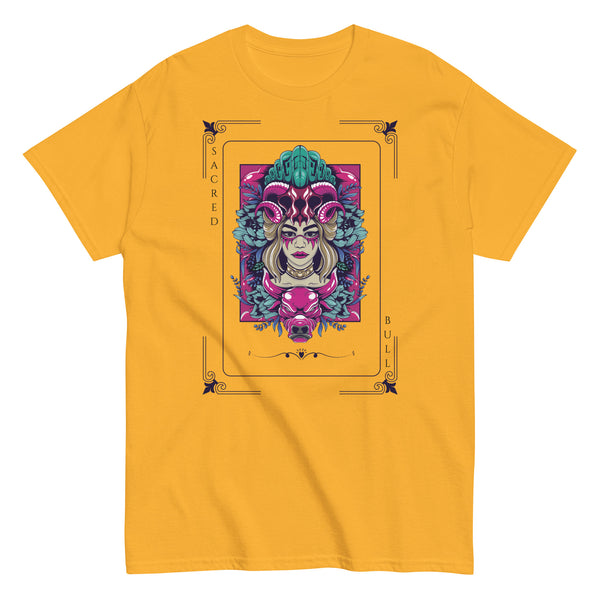 Sacred Bull Unisex Classic Tee - Mystical and Vibrant Design - - T-shirts