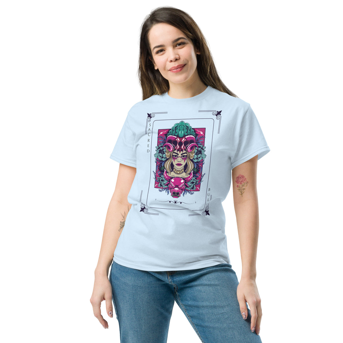 Sacred Bull Unisex Classic Tee - Mystical and Vibrant Design - - T-shirts