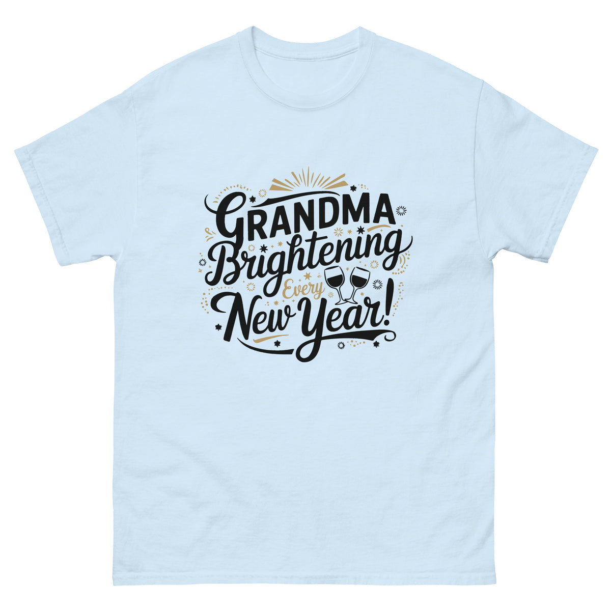 Bright New Year for Grandma - Gildan Unisex Tee - Light Blue - T-Shirts