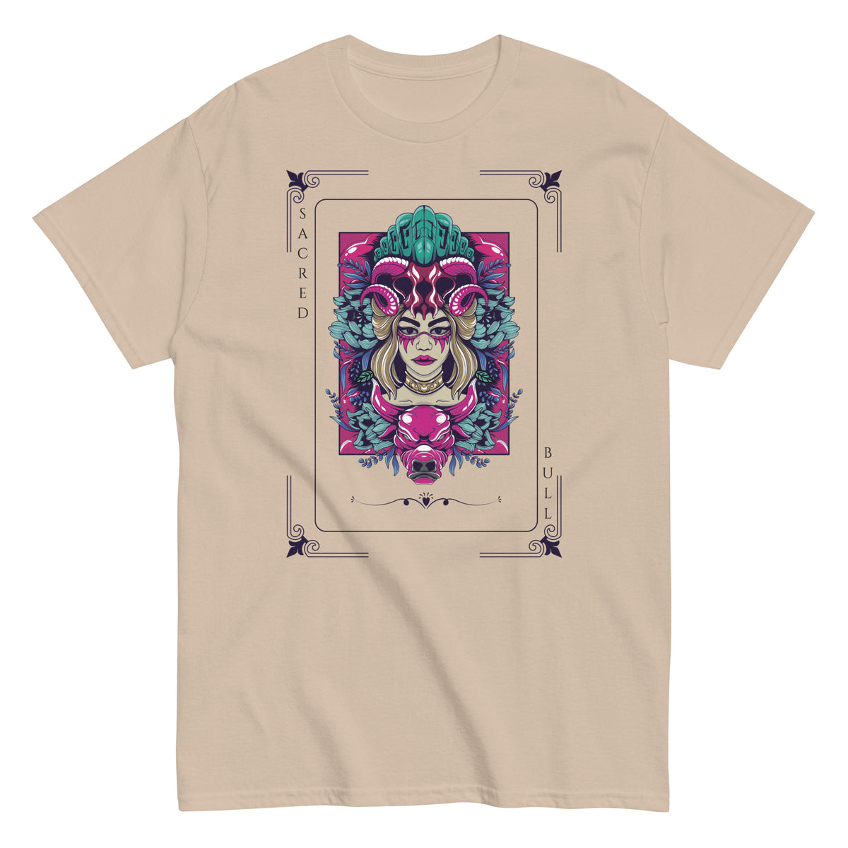 Sacred Bull Unisex Classic Tee - Mystical and Vibrant Design - - T-shirts