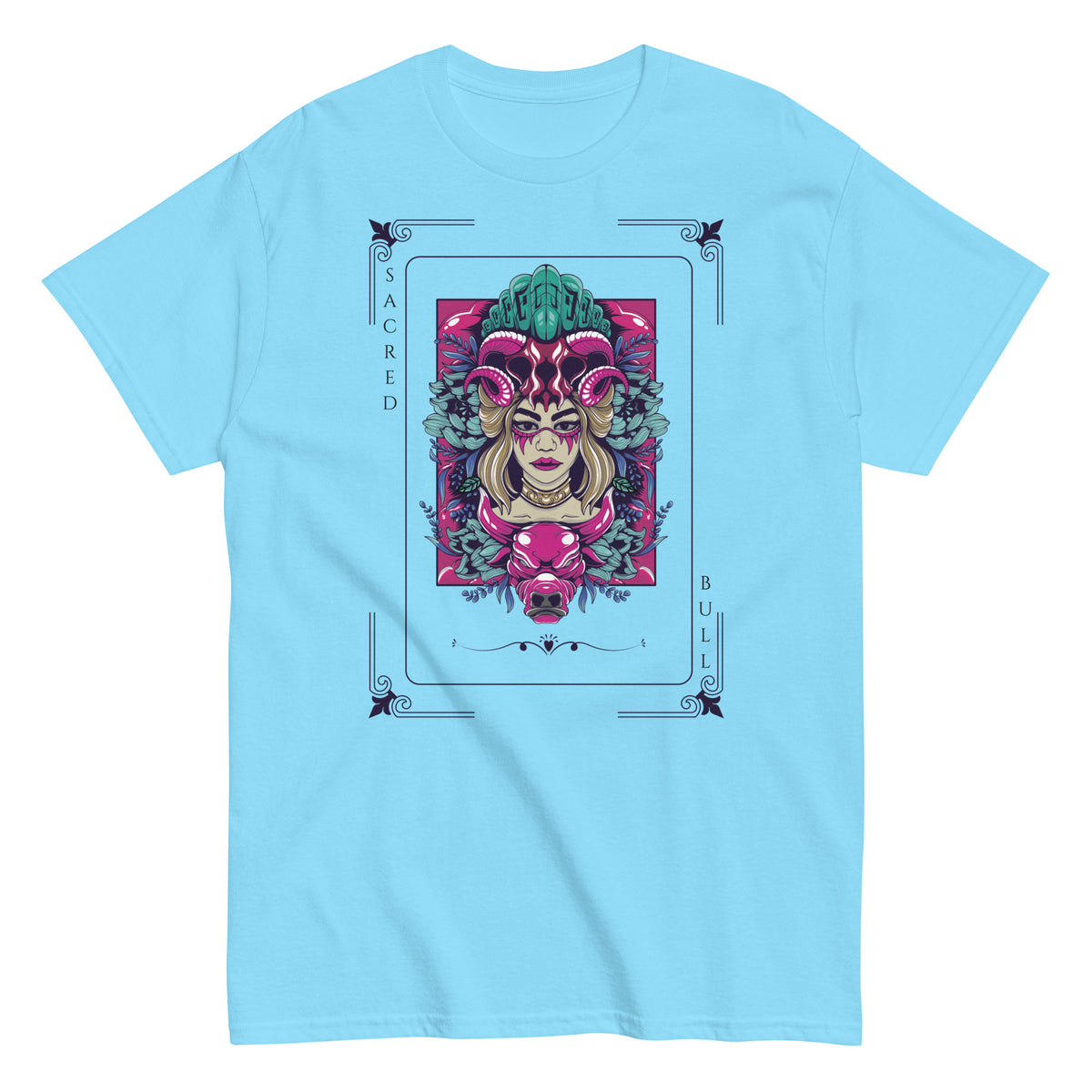 Sacred Bull Unisex Classic Tee - Mystical and Vibrant Design - - T-shirts