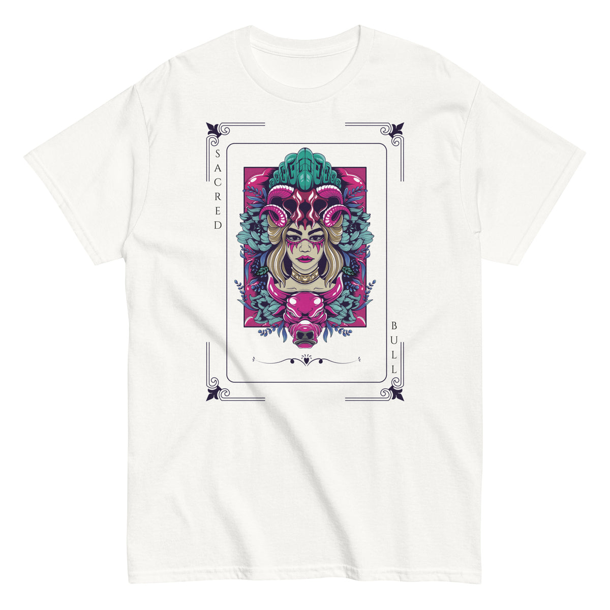 Sacred Bull Unisex Classic Tee - Mystical and Vibrant Design - - T-shirts