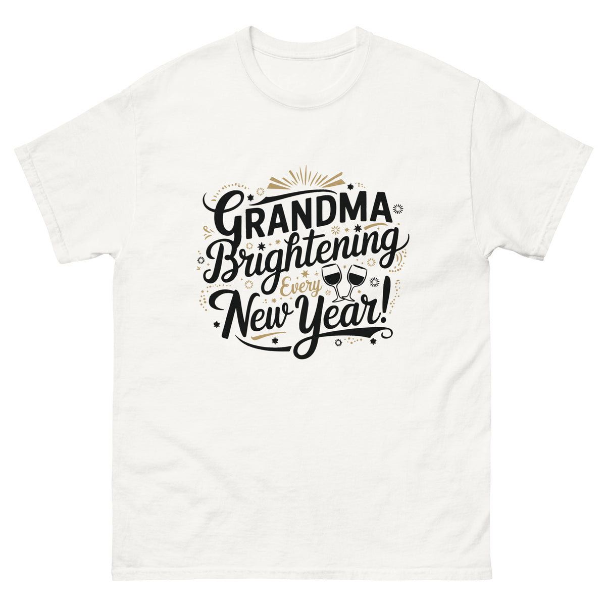 Bright New Year for Grandma - Gildan Unisex Tee - White - T-Shirts